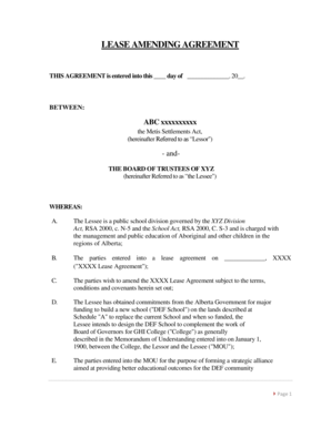 Lease Agreement and Amendment Metis bb - Alberta Education - education alberta