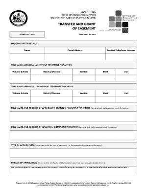 Transfer and Grant of Easement Form 080
