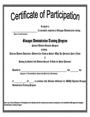 Glucagon Administration Training Certificate