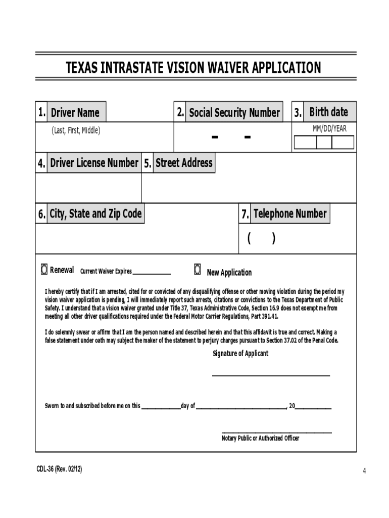 texas dps vision form Preview on Page 1.
