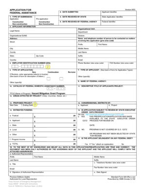 Federal Assistance Application Form