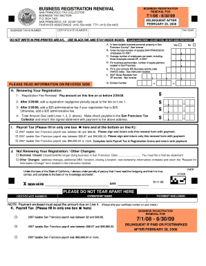San Francisco Business Registration Renewal