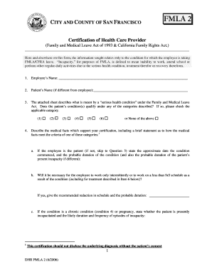 FMLA Certification of Health Care Provider