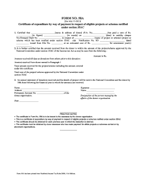 Form 58A Certificate of Expenditure
