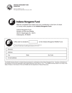 Indiana Nongame Fund Donation Form