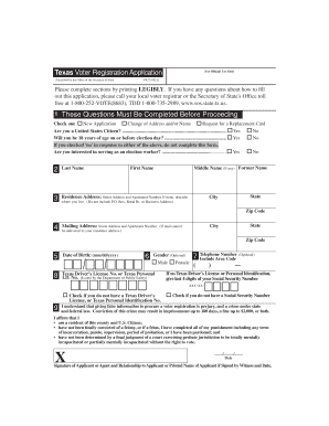 Texas Voter Registration Application 1 These ... - Fayette County - co fayette tx