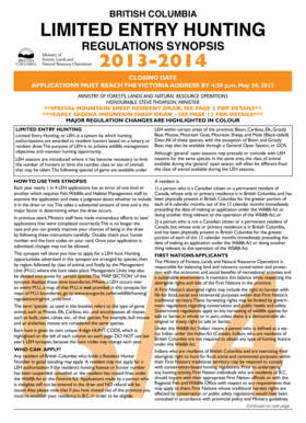 British Columbia Limited Entry Hunting Application
