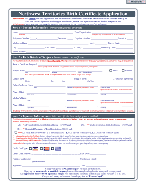 NT Birth Certificate Application v.2 - Vital Certificates