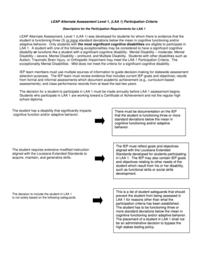 LAA 1 Participation Criteria Form