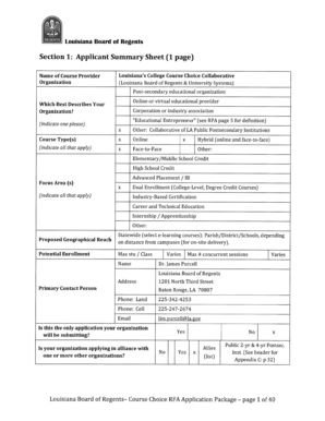 Louisiana College Course Choice Application