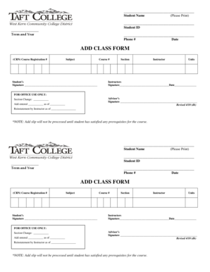 Student Class Add Form