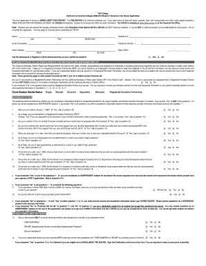 California Board of Governors Fee Waiver Application