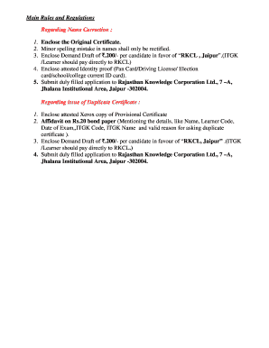 RS-CIT Exam Name Correction and Duplicate Certificate Application