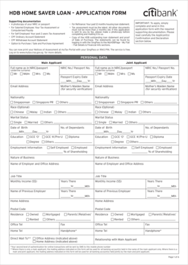 HDB Home Saver Loan Application Form