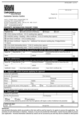 Property Information Enquiry Form