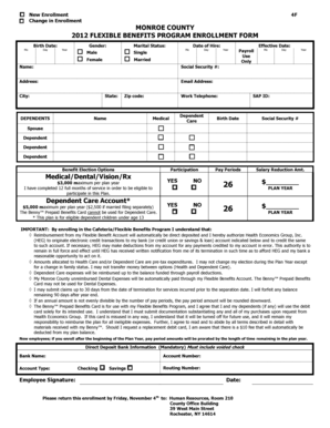 Monroe County Flexible Benefits Enrollment Form