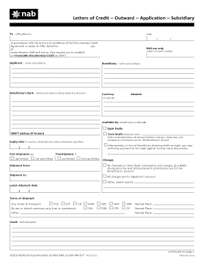 Letter of Credit Application