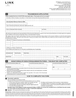 Transmission Application Form