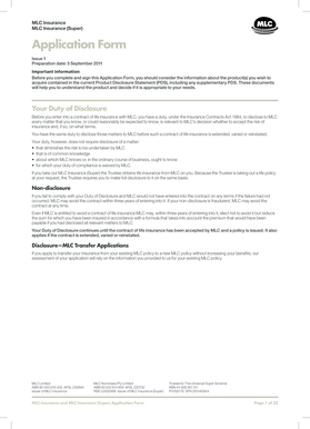 MLC Insurance Application Form