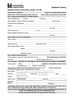 Long Term Trade Visitor Permit Application