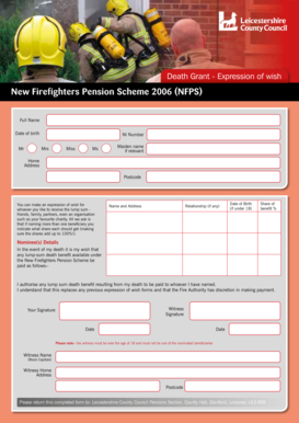 Death Grant Expression of Wish