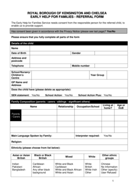 Early Help for Families Referral Form