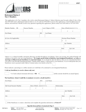 NYCERS Retirement Option 4 Form