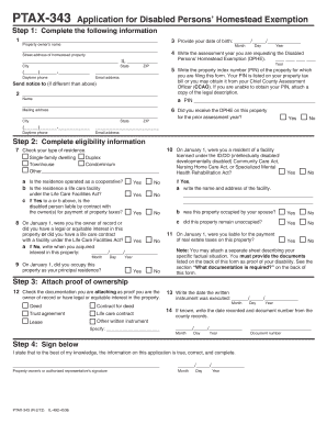Illinois Disabled Persons’ Homestead Exemption Application