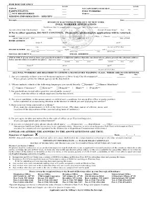 New York Poll Worker Application Form