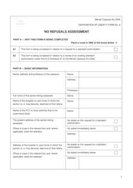 Mental Capacity Act 2005 Deprivation of Liberty Form 8