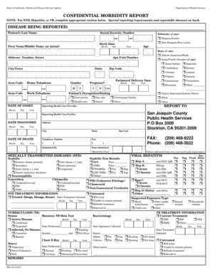 California Confidential Morbidity Report