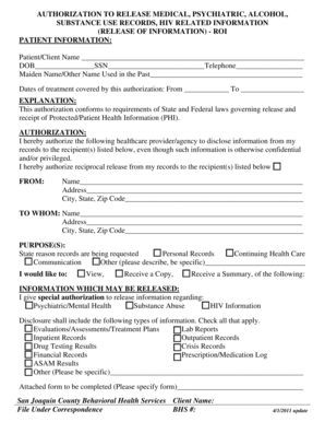 Authorization to Release Medical Records