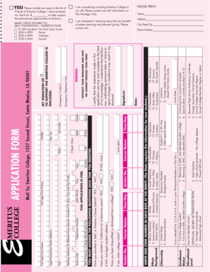 Emeritus College Application Form