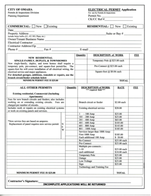 Omaha Electrical Permit Application