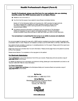 Health Professional's Report Form 8