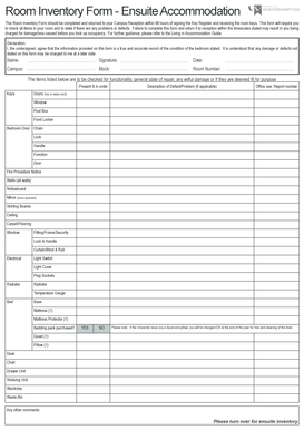 Room Inventory Form