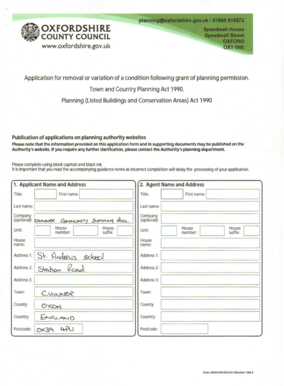 UK Planning Permission Variation Application