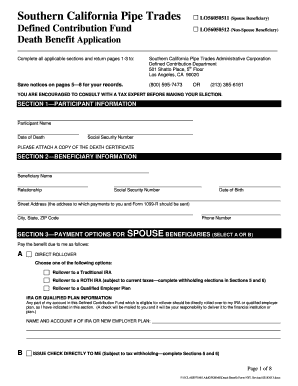 Death Benefit Application