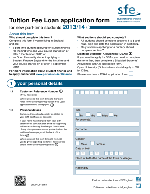 Tuition Fee Loan Application Form
