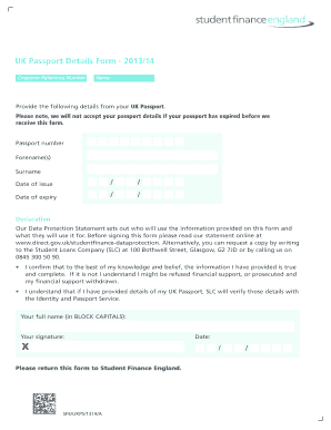 UK Passport Details Form