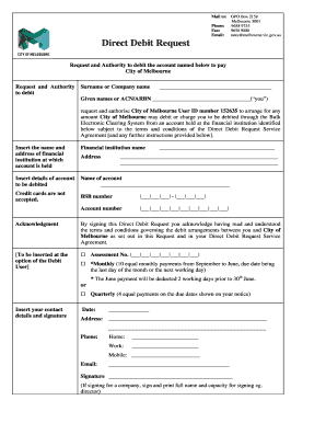 Debit request - Direct Debit Request Form - City of Melbourne - melbourne vic gov