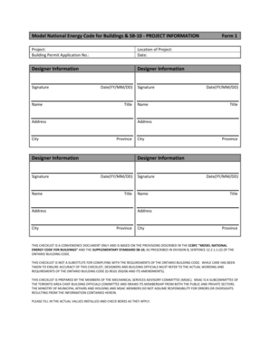 Ontario Building Code Compliance Form