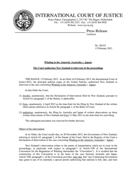 INTERNATIONAL COURT OF JUSTICE Peace Palace, Carnegieplein 2, 2517 KJ The Hague, Netherlands Tel - icj-cij