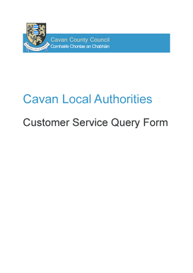 Cavan Local Authorities Customer Service Query Form