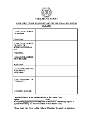 Labour Court Complaint Form