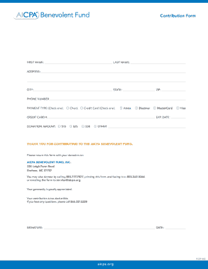 AICPA Benevolent Fund Contribution Form