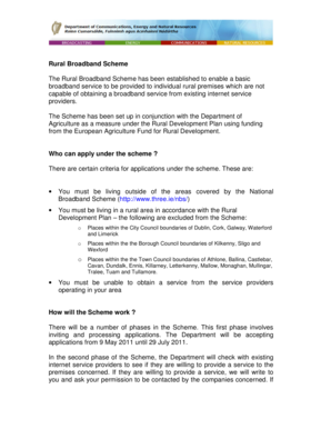 Rural Broadband Scheme Application