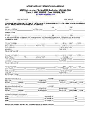 Rental Application Form
