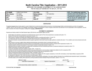 North Carolina Title I Application
