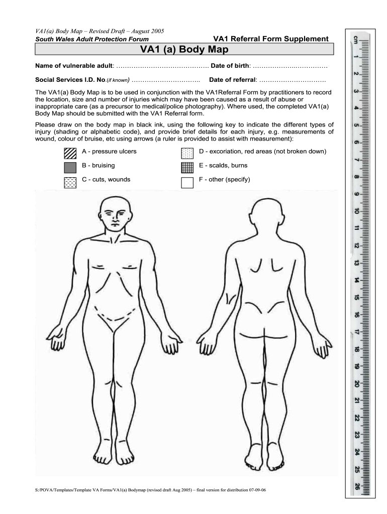 Body Map Template - Fill Online, Printable, Fillable, Blank Regarding Blank Body Map Template